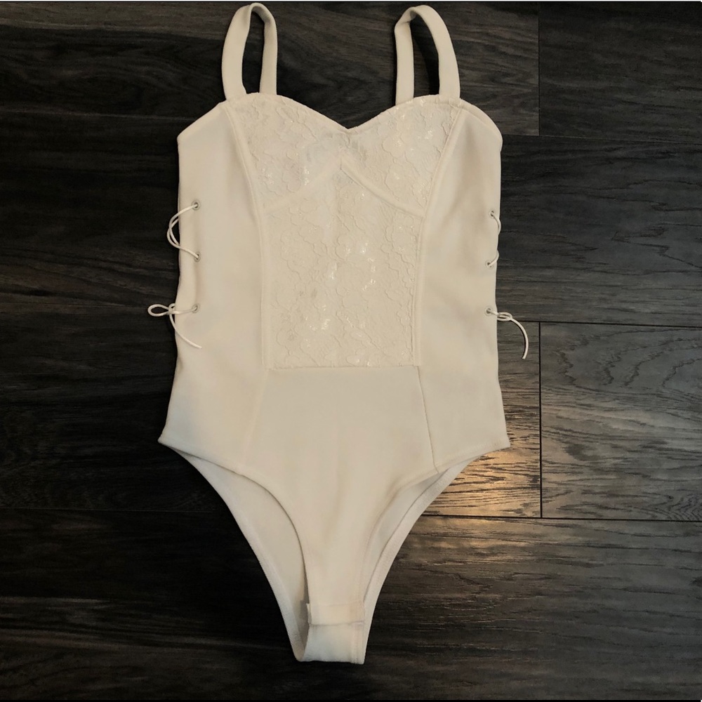 White lace bodysuit